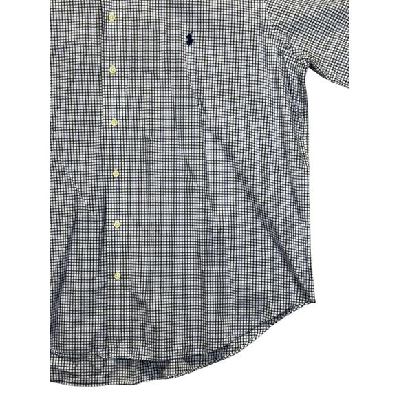 Ralph Lauren Classic Fit 2XB Blue Check Shirt Made in England Short Sleeve - Picture 12 of 16
